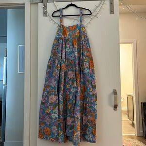 Free People Small Park Slope Maxi Dress in Bluebell Combo XS